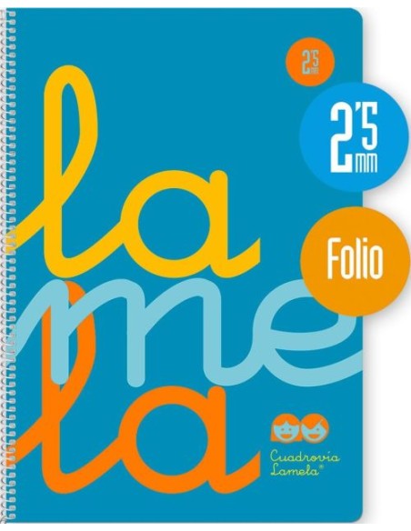 CUADERNO ESPIRAL Fº 80H 90G 25MM AZUL CUADROVIA PP